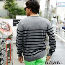 画像をギャラリービューアに読み込む, DOWBL ダブルパネルボーダークルーセーター【8/28】【あす楽対応_近畿】