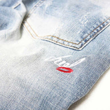 画像をギャラリービューアに読み込む, DOWBL/ダブル/Kiss Logo Damege Skinny Pants【全1色】