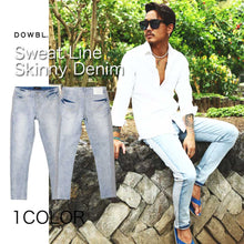 画像をギャラリービューアに読み込む, DOWBL/ダブル/Sweat Line Skinny Denim【全1色】