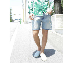 画像をギャラリービューアに読み込む, DOWBL/ダブル/Botanical SplashDenim Shorts【全1色】