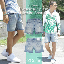 画像をギャラリービューアに読み込む, DOWBL/ダブル/Botanical SplashDenim Shorts【全1色】