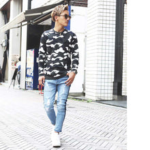 画像をギャラリービューアに読み込む, DOWBL/ダブル/Camo Crew Neck Knit Sweater【全1色】