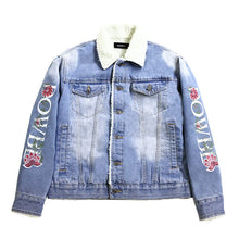 画像をギャラリービューアに読み込む, DOWBL/ ダブル/ Flower Sleeve Denim BoaJacket  【全2色】
