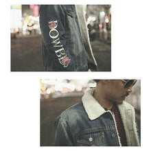 画像をギャラリービューアに読み込む, DOWBL/ ダブル/ Flower Sleeve Denim BoaJacket  【全2色】