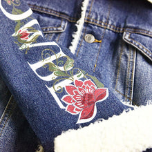 画像をギャラリービューアに読み込む, DOWBL/ ダブル/ Flower Sleeve Denim BoaJacket  【全2色】
