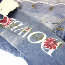 画像をギャラリービューアに読み込む, DOWBL/ ダブル/ Flower Sleeve Denim BoaJacket  【全2色】