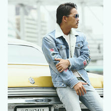画像をギャラリービューアに読み込む, DOWBL/ ダブル/ Flower Sleeve Denim BoaJacket  【全2色】