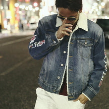 画像をギャラリービューアに読み込む, DOWBL/ ダブル/ Flower Sleeve Denim BoaJacket  【全2色】