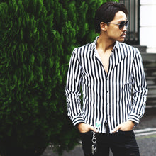 画像をギャラリービューアに読み込む, DOWBL/ ダブル/ Leaf Icon Striped Dress Shirts  【全2色】
