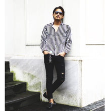 画像をギャラリービューアに読み込む, DOWBL/ ダブル/ Leaf Icon Striped Dress Shirts  【全2色】