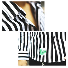 画像をギャラリービューアに読み込む, DOWBL/ ダブル/ Leaf Icon Striped Dress Shirts  【全2色】