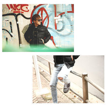 画像をギャラリービューアに読み込む, DOWBL/ ダブル/ Crack Leather Padding Rib Jacket  【全1色】