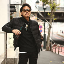 画像をギャラリービューアに読み込む, DOWBL/ ダブル/ Crack Leather Padding Rib Jacket  【全1色】