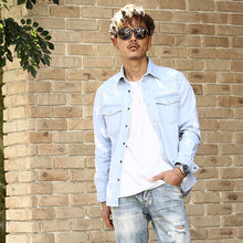 画像をギャラリービューアに読み込む, DOWBL/ ダブル/ D&amp;Co Chainstitch Bleach Denim Shirt  【全3色】