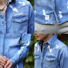 画像をギャラリービューアに読み込む, DOWBL/ ダブル/ D&amp;Co Chainstitch Bleach Denim Shirt  【全3色】
