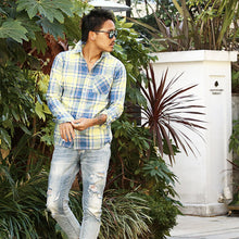 画像をギャラリービューアに読み込む, DOWBL/ ダブル/ Faded Flower Icon Checked Shirt  【全2色】