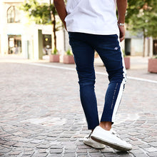 画像をギャラリービューアに読み込む, DOWBL/ ダブル/ Indigo Dyeing Sweat Line Pants  【全2色】