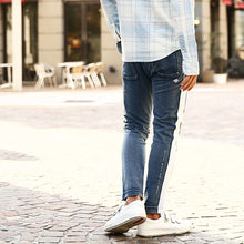 画像をギャラリービューアに読み込む, DOWBL/ ダブル/ Indigo Dyeing Sweat Line Pants  【全2色】