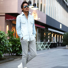 画像をギャラリービューアに読み込む, DOWBL/ ダブル/ Damaged Logo Stitch Denim Shirt  【全1色】