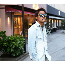 画像をギャラリービューアに読み込む, DOWBL/ ダブル/ Damaged Logo Stitch Denim Shirt  【全1色】