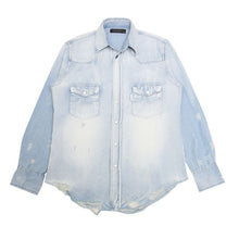 画像をギャラリービューアに読み込む, DOWBL/ ダブル/ Damaged Logo Stitch Denim Shirt  【全1色】