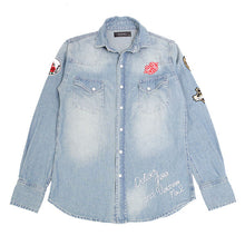 画像をギャラリービューアに読み込む, DOWBL/ ダブル/ Various patch Denim Shirt  【全1色】