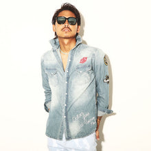 画像をギャラリービューアに読み込む, DOWBL/ ダブル/ Various patch Denim Shirt  【全1色】
