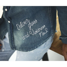 画像をギャラリービューアに読み込む, DOWBL/ ダブル/ Various patch Denim Shirt  【全1色】
