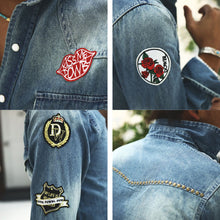 画像をギャラリービューアに読み込む, DOWBL/ ダブル/ Various patch Denim Shirt  【全1色】