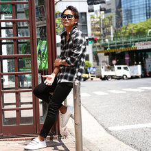 画像をギャラリービューアに読み込む, DOWBL/ ダブル/ Monotone Icon Checked Shirt  【全1色】