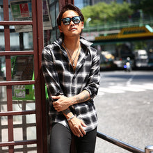 画像をギャラリービューアに読み込む, DOWBL/ ダブル/ Monotone Icon Checked Shirt  【全1色】