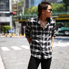 画像をギャラリービューアに読み込む, DOWBL/ ダブル/ Monotone Icon Checked Shirt  【全1色】