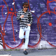 画像をギャラリービューアに読み込む, DOWBL/ ダブル/ Monotone Icon Checked Shirt  【全1色】