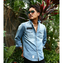 画像をギャラリービューアに読み込む, DOWBL/ ダブル/ Standard Box Logo Denim Shirt  【全2色】
