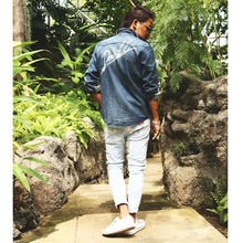 画像をギャラリービューアに読み込む, DOWBL/ ダブル/ Graffiti Logo Washed Denim Shirt  【全1色】