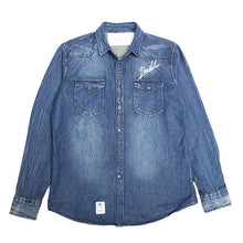 画像をギャラリービューアに読み込む, DOWBL/ ダブル/ Graffiti Logo Washed Denim Shirt  【全1色】