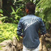 画像をギャラリービューアに読み込む, DOWBL/ ダブル/ Graffiti Logo Washed Denim Shirt  【全1色】