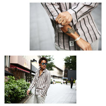画像をギャラリービューアに読み込む, DOWBL/ ダブル/ Stripe Gold Icon Hemp Shirt  【全2色】