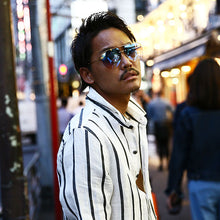 画像をギャラリービューアに読み込む, DOWBL/ ダブル/ Stripe Gold Icon Hemp Shirt  【全2色】