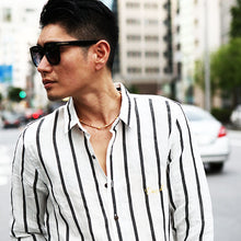 画像をギャラリービューアに読み込む, DOWBL/ ダブル/ Stripe Gold Icon Hemp Shirt  【全2色】