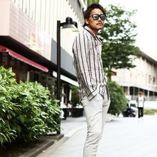 画像をギャラリービューアに読み込む, DOWBL/ ダブル/ Stripe Gold Icon Hemp Shirt  【全2色】