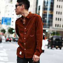 画像をギャラリービューアに読み込む, DOWBL/ ダブル/ Cursive Icon Corduroy Shirt  【全2色】