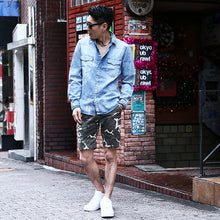 画像をギャラリービューアに読み込む, DOWBL/ ダブル/ Ice Wash Splash Denim Shirt  【全1色】