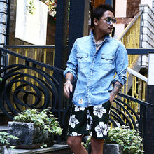 画像をギャラリービューアに読み込む, DOWBL/ ダブル/ Ice Wash Splash Denim Shirt  【全1色】