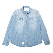 画像をギャラリービューアに読み込む, DOWBL/ ダブル/ Old Line Logo Denim Shirt  【全1色】