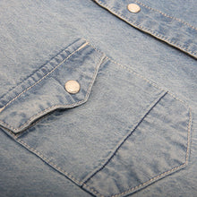 画像をギャラリービューアに読み込む, DOWBL/ ダブル/ Old Line Logo Denim Shirt  【全1色】