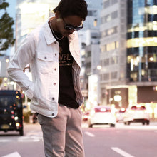 画像をギャラリービューアに読み込む, DOWBL/ ダブル/ White Grunge Denim Jacket  【全1色】