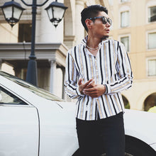 画像をギャラリービューアに読み込む, DOWBL/ ダブル/ Tricolor Stripe Shirts  【全2色】