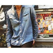 画像をギャラリービューアに読み込む, DOWBL/ ダブル/ Side Botanical Denim Shirt  【全1色】