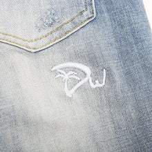 画像をギャラリービューアに読み込む, DOWBL/ ダブル/ Palm Logo Damage Cut Denim  【全1色】